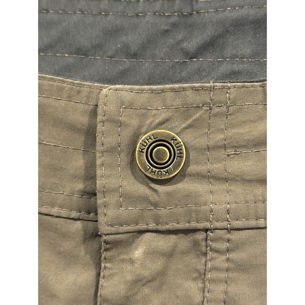 KUHL Mens Renegade Shorts Sz 32 Olive Green Hiking Zip Pockets Stretch Outdoor - Picture 9 of 16